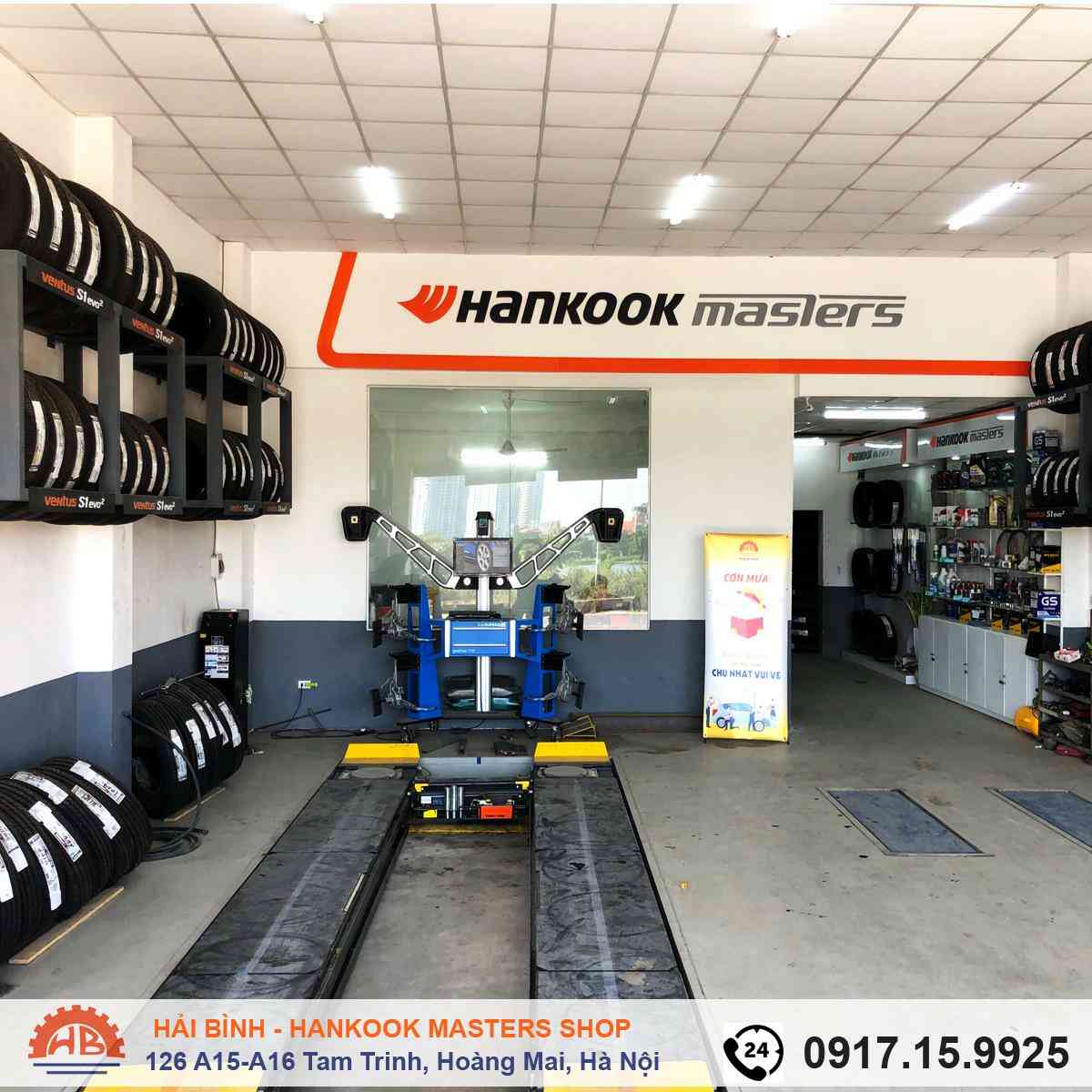 Hải Bình Hankook Mastershop cung cấp dịch vụ cân chỉnh độ chụm, cân chỉnh góc đặt bánh xe chuyên nghiệp, giá thành hợp lý